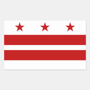 Klassisches Washington D.C. Flag Rechteckiger Aufkleber