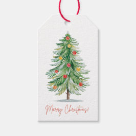 Klassisches Wasserfarben-Weihnachtsbaum-Geschenk-T Geschenkanhänger