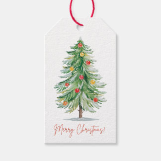Klassisches Wasserfarben-Weihnachtsbaum-Geschenk-T Geschenkanhänger