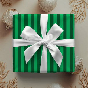 Klassisches Weihnachten mit Smaragdgrünen Streifen Geschenkpapier