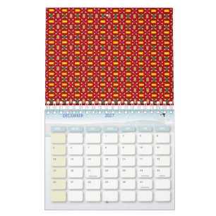 Klassisches Weihnachten Rot und Grün Geometrisches Kalender