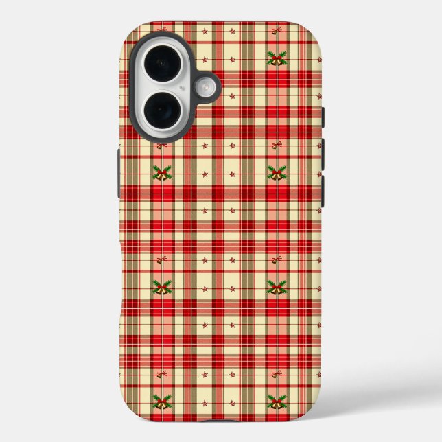 Klassisches Weihnachts-Karomuster Case-Mate iPhone Hülle (Rückseite)