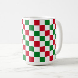 Klassisches Weihnachts-Schachbrettmuster Kaffeetasse