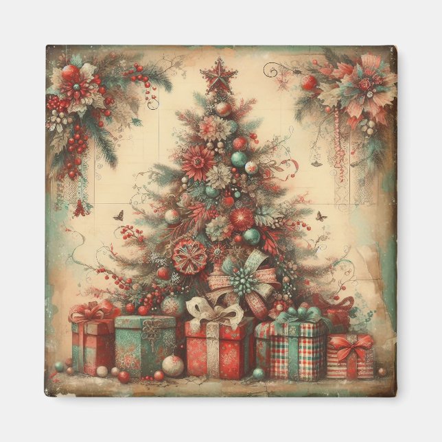 Klassisches Weihnachtsbaummagnet Magnet (Vorne)