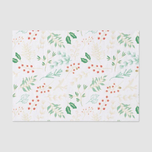 Klassisches Weihnachtsblumenmuster Seidenpapier (Vorderseite)