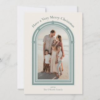 Klassisches Weihnachtsbogen-Feiertagsfoto Feiertagskarte