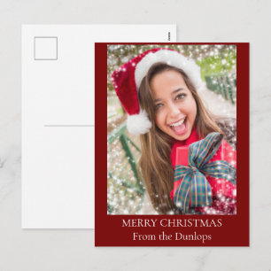Klassisches Weihnachtsferiendekorationsfoto 2025 Feiertagspostkarte