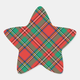 Klassisches Weihnachtsfest Kariert Stern-Aufkleber