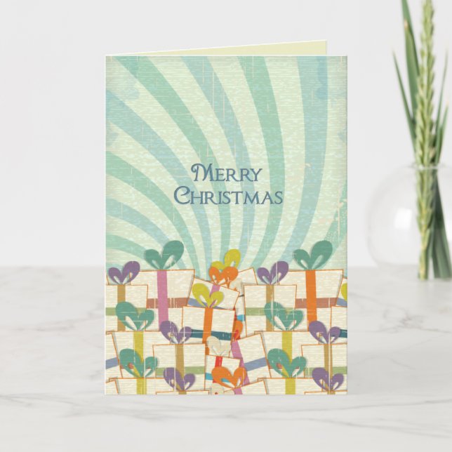 Klassisches Weihnachtsfest Vintag Feiertagskarte (Vorderseite)