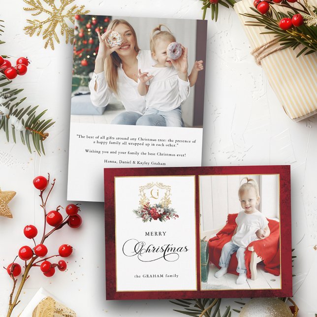 Klassisches Weihnachtsgebäck-Wappen-Foto Feiertagskarte (Von Creator hochgeladen)