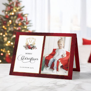 Klassisches Weihnachtsgebäck-Wappen-Foto Feiertagskarte