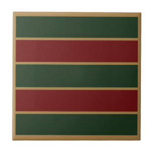 Klassisches Weihnachtsgrün und Rot mit Goldbesatz Fliese