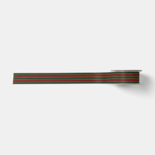 Klassisches Weihnachtsgrün und Rot mit Goldbesatz Satinband
