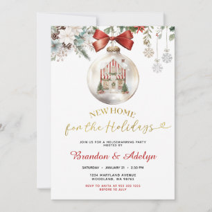Klassisches Weihnachtshaus Winter Floral Haus-Einw Einladung
