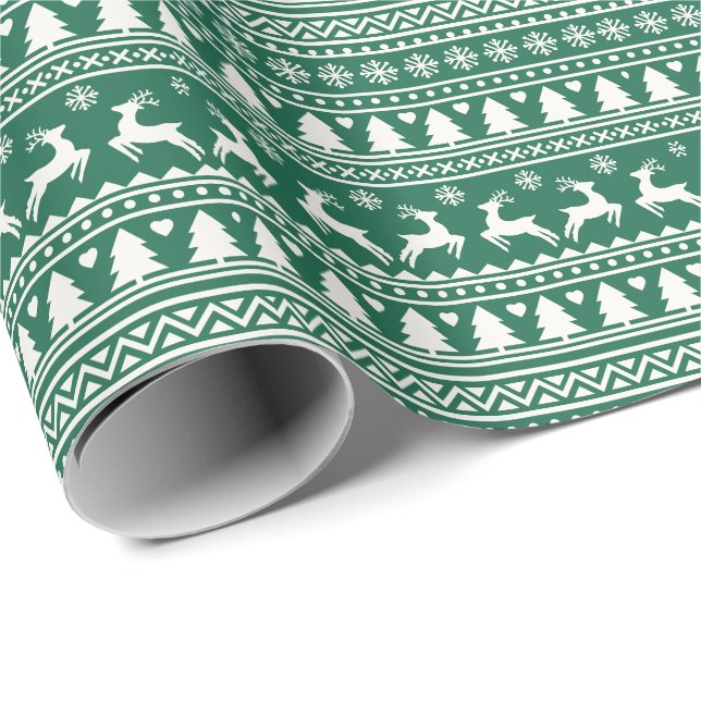 Klassisches Weihnachtsmuster Geschenkpapier (Rolleneckpunkt)