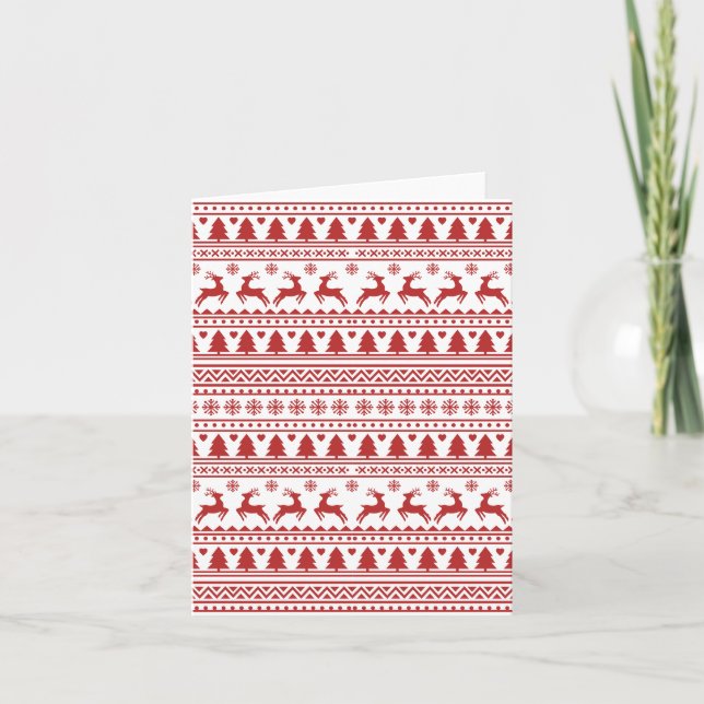Klassisches Weihnachtsmuster Karte (Vorderseite)