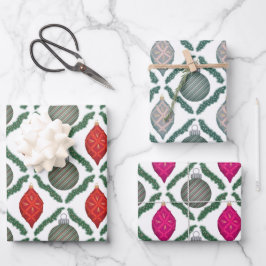 Klassisches Weihnachtsschmuck-Set-Geschenkpapier Geschenkpapier Set