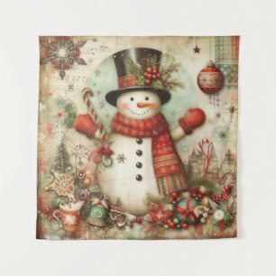 Klassisches Weihnachtsschneemobil Wandteppich