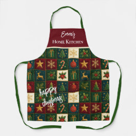 Klassisches Weihnachtswerk mit festlichen Motiven Schürze