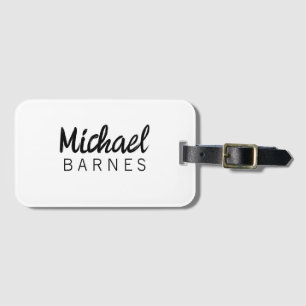 Klassisches Weiß Minimalistisches Einfaches Elegan Gepäckanhänger