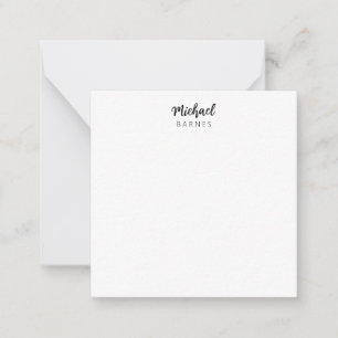 Klassisches Weiß Minimalistisches Einfaches Elegan Mitteilungskarte