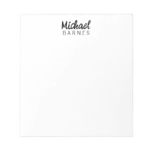 Klassisches Weiß Minimalistisches Einfaches Elegan Notizblock