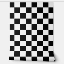 Klassisches Weiß mit Schwarz-Quadrat-Stilmuster Tapete