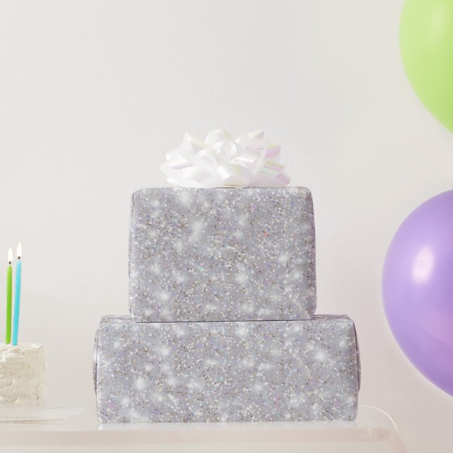 Klassisches Weiß Perlenweiß Glitter-Muster Geschenkpapier (Partygeschenke)