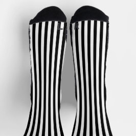 Klassisches Weiß und Schwarz Streifen-Dekorativ Socken