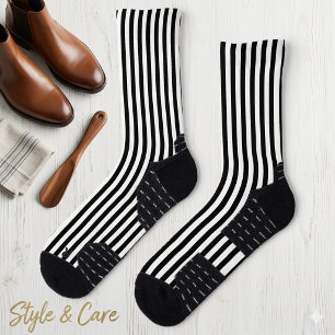 Klassisches Weiß und Schwarz Streifen-Dekorativ Socken
