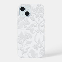 Klassisches weißes Barock florale Embossed Phone C