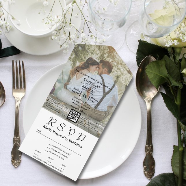 Klassisches weißes Foto All In One Einladung (Von Creator hochgeladen)