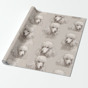 Klassisches Weißes Pudel-Portrait-Geschenkpapier Geschenkpapier
