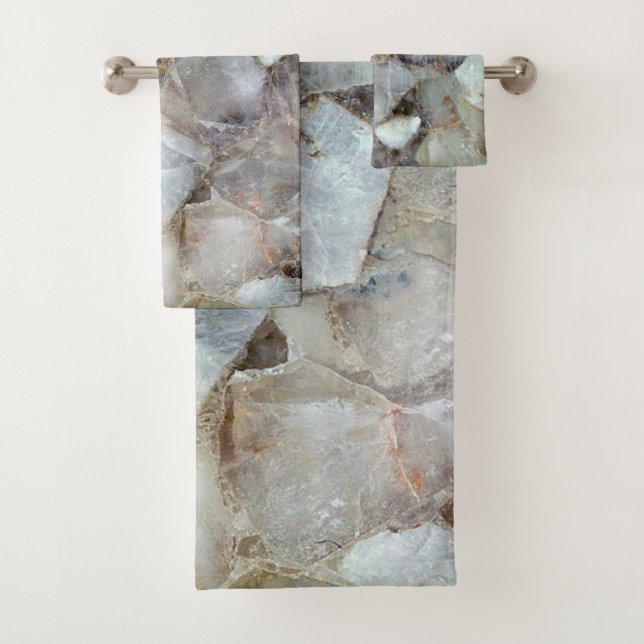 Klassisches weißes Quarz Badhandtuch Set (Insitu)