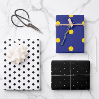 Klassisches White Polka Dot Geschenkpapier Set