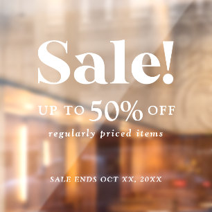 Klassisches White Sale Handelszeichen Fensteraufkleber