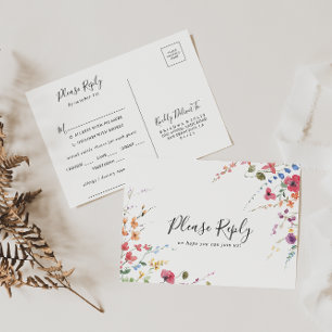 Klassisches Wild buntes Blumenmenü UAWG Postkarte