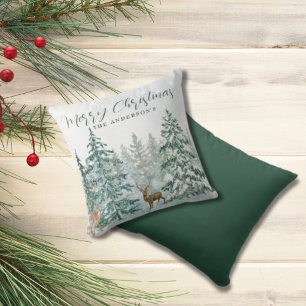Klassisches Winterwunderland Frohe Weihnachten Kissen