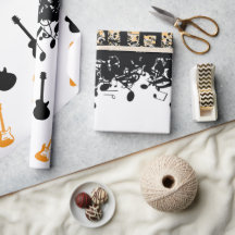 Klassisches Wrapping Paper der Golden Musiknote