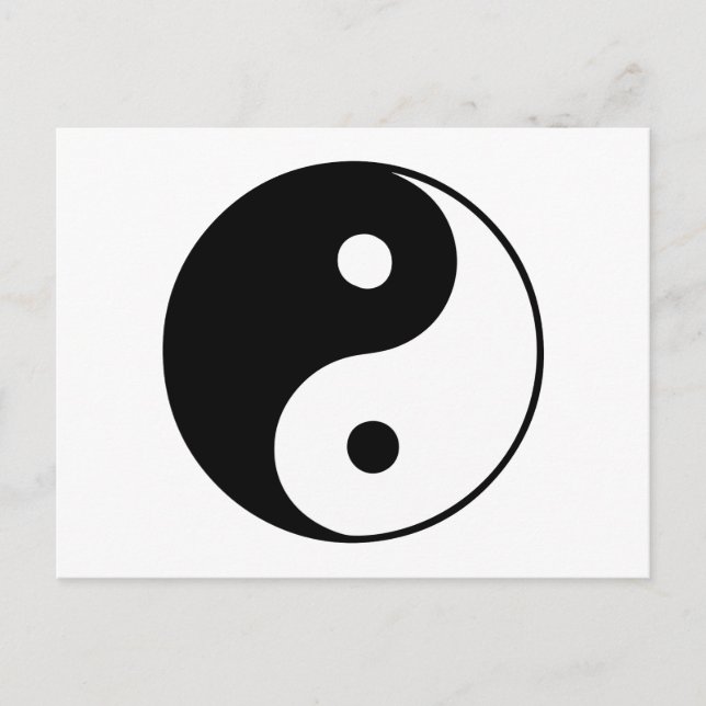 Klassisches Yin Yang Postkarte (Vorderseite)