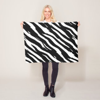 Klassisches Zebra Print Strip Fashion Muster Fleecedecke