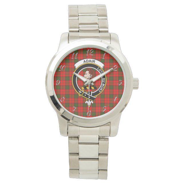 Klassisches zeitloses Clan Adair Tartan Kariertes  Armbanduhr (Vorderseite)
