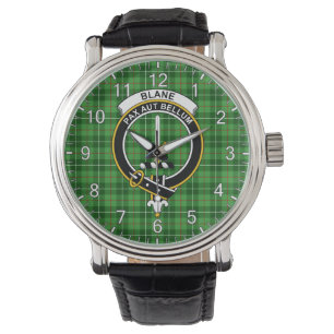 Klassisches Zeitloses Clan Blane Tartan Abzeichen Armbanduhr
