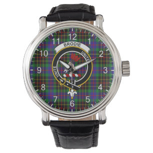 Klassisches Zeitloses Clan Brodie Jagd Tartan Abze Armbanduhr