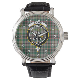 Klassisches Zeitloses Clan Craig Altes Tartan-Abze Armbanduhr
