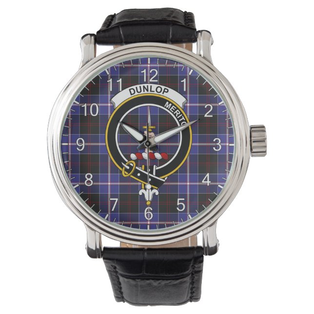 Klassisches Zeitloses Clan Dunlop Modernes Tartan- Armbanduhr (Vorderseite)