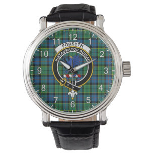 Klassisches Zeitloses Clan Forsyth Antikes Tartan  Armbanduhr