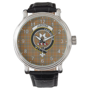 Klassisches Zeitloses Clan Jardine Tartan Abzeiche Armbanduhr