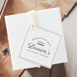 Klassisches Zuhause-Bakery-Logo mit Business Info Geschenkanhänger