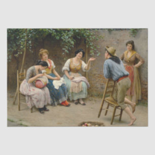 Klatsch im Garten (italienische Szene) Seidenpapier